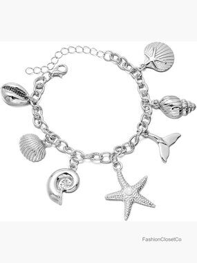 Bohemian Shell Charm Bracelet Handmade Adjustable Starfish Pearl Conch Pendant